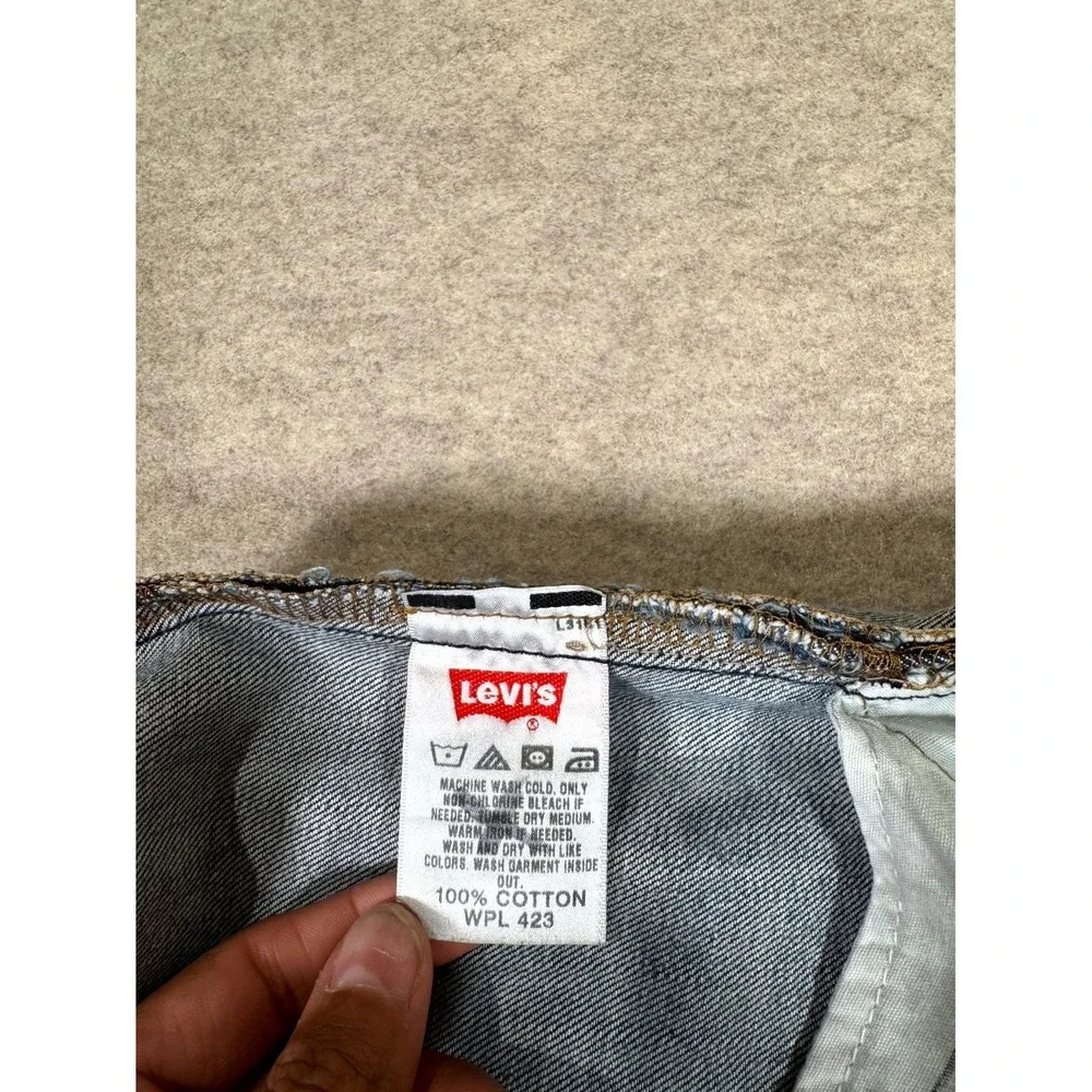 Vintage Levis 501 Original Straight Leg Jeans Mens 42x32 Blue Denim Distressed